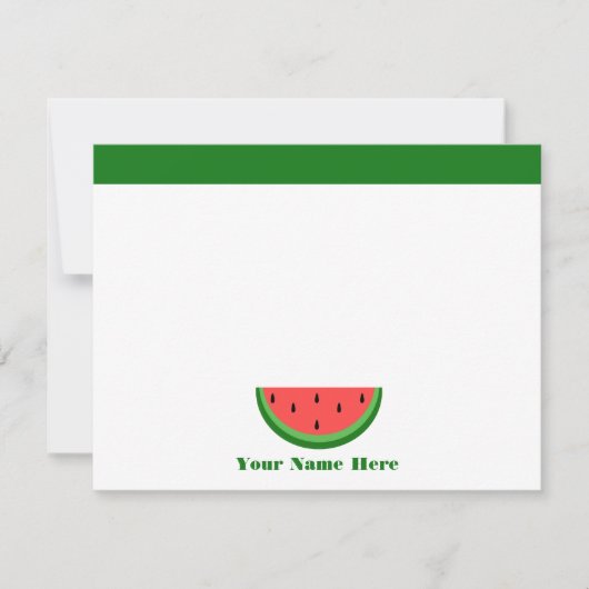 Wassermelone personalisiertes flaches Notecards Einladung (Vorderseite)