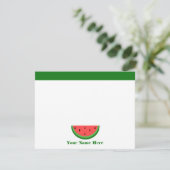 Wassermelone personalisiertes flaches Notecards Einladung (Stehend Vorderseite)
