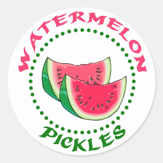 Wassermelone Pickles Food Jar Runder Aufkleber (Vorderseite)