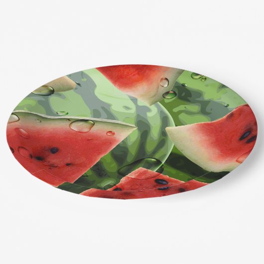 Wassermelone Picnic Party 9a Pappteller (Schrägansicht)