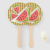 Wassermelone Pieces Karo Fächer (Vorne und Hinten)