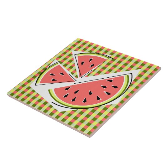 Wassermelone Pieces Karo Fliese (Seite)