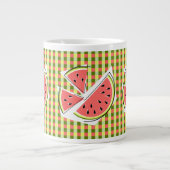 Wassermelone Pieces Karo Jumbo-Tasse (Vorderseite)