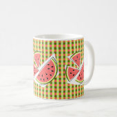 Wassermelone Pieces Karo Kaffeetasse (VorderseiteRechts)