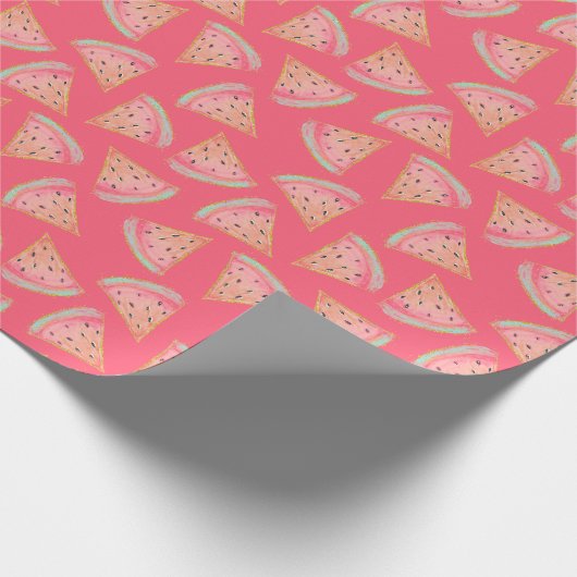 Wassermelone Pink Geschenkpapier (Ecke)