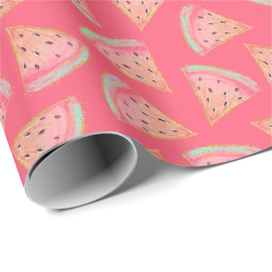 Wassermelone Pink Geschenkpapier (Rolleneckpunkt)