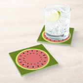 Wassermelone Pink Glasuntersetzer (Schrägansicht)