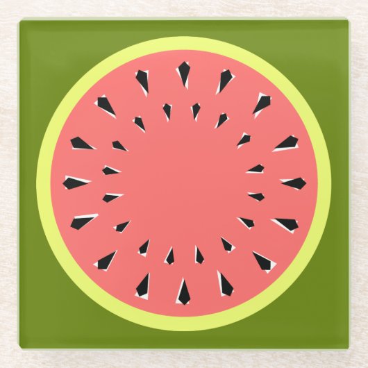Wassermelone Pink Glasuntersetzer (Vorderseite)
