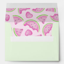 Wassermelone Pink & Green Umschlag mit Liner
