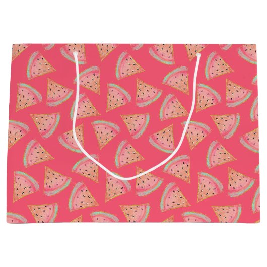 Wassermelone Pink Große Geschenktüte (Vorderseite)