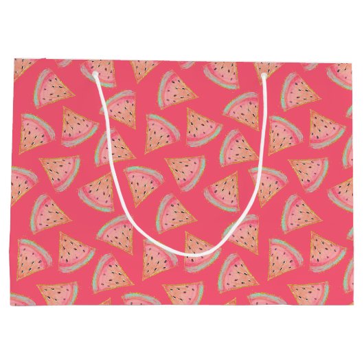 Wassermelone Pink Große Geschenktüte (Rückseite)