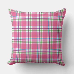 Wassermelone Pink Grün Aqua Lila Karo-Dekor Kissen
