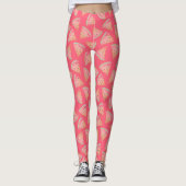 Wassermelone Pink Leggings (Vorderseite)
