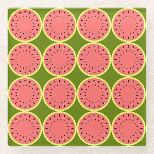 Wassermelone Pink Multi Glasuntersetzer (Vorderseite)