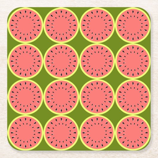 Wassermelone Pink Multi Rechteckiger Pappuntersetzer (Vorderseite)