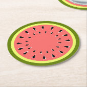 Wassermelone Pink Runder Pappuntersetzer (Angewinkelt)