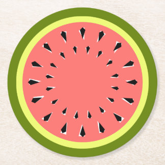 Wassermelone Pink Runder Pappuntersetzer