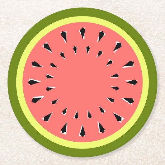 Wassermelone Pink Runder Pappuntersetzer (Vorderseite)