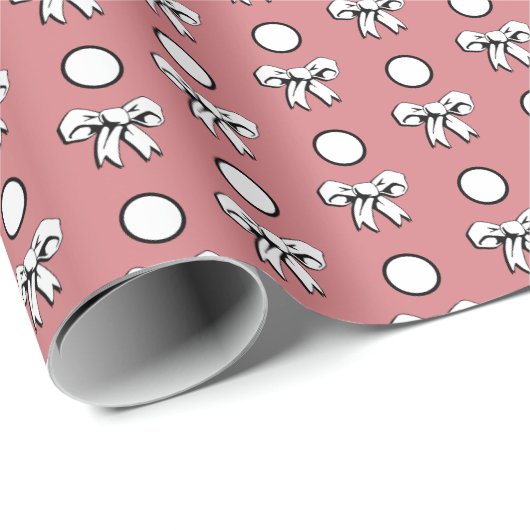 Wassermelone Pink und White Polka Dots Dusche Part Geschenkpapier (Rolleneckpunkt)