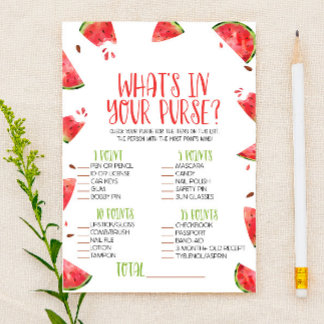 Wassermelone Pink Was ist in Purse Baby Duschspiel Briefpapier