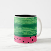 Wassermelone Pink Zweifarbige Tasse (VorderseiteRechts)