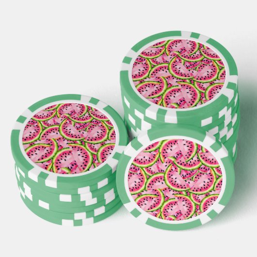 Wassermelone Poker Chips (Stapel)