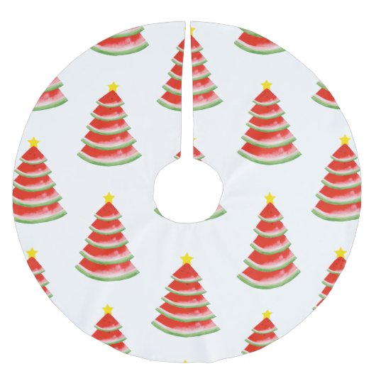 Wassermelone Polyester Weihnachtsbaumdecke (Vorderseite)