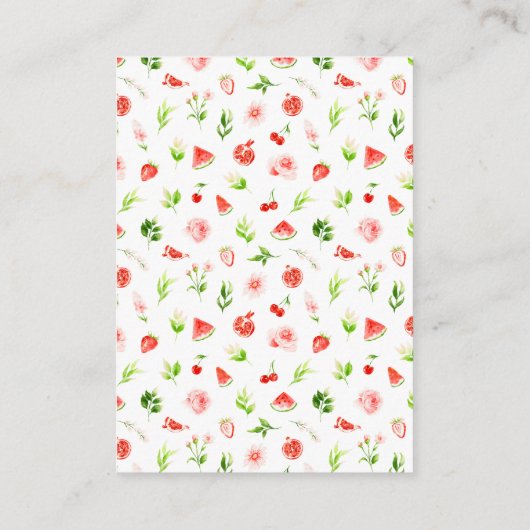Wassermelone Pomegranate Babydusche Windelwanne Begleitkarte (Rückseite)
