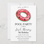 Wassermelone Pool Party Geburtstagseinladungen Einladung (Vorderseite)
