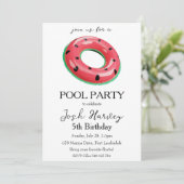 Wassermelone Pool Party Geburtstagseinladungen Einladung (Stehend Vorderseite)