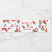 Wassermelone Pool Party Wasserflaschenetikett (Einzelnes Label)