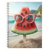 Wassermelone Popsicle mit Sonnenbrille Notizblock (Vorderseite)