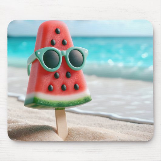 Wassermelone Popsion In Beach Sand Mousepad (Vorne)