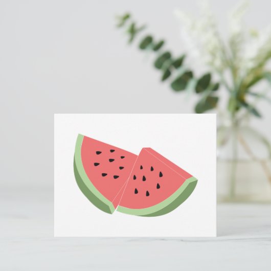 Wassermelone Postkarte (Stehend Vorderseite)