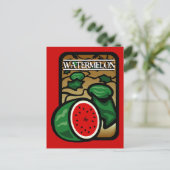 Wassermelone Postkarte (Stehend Vorderseite)