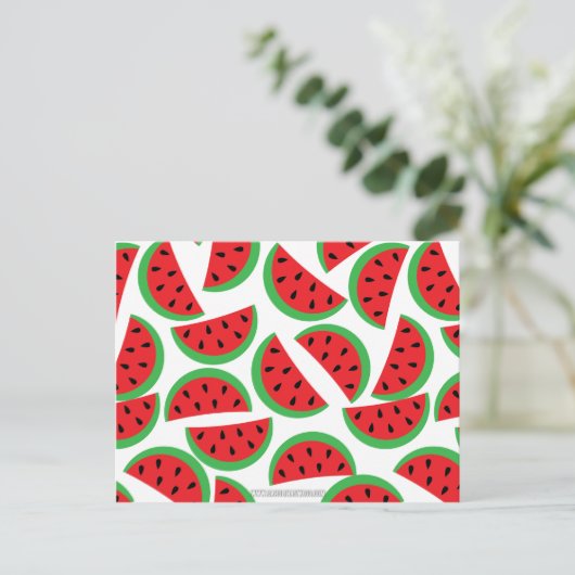 Wassermelone Postkarte (Stehend Vorderseite)