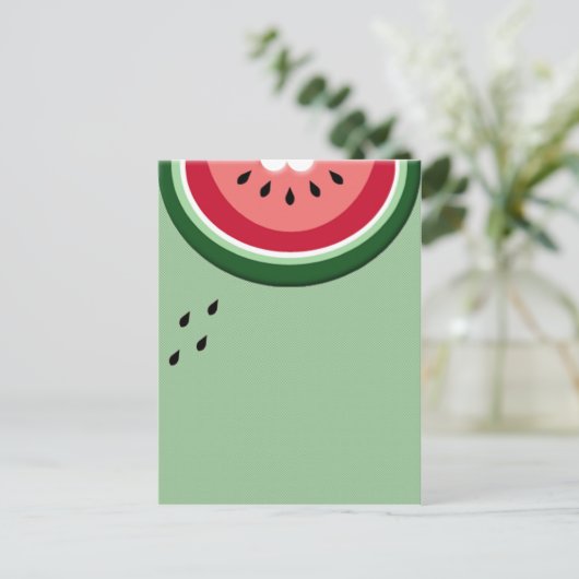 Wassermelone Postkarte (Stehend Vorderseite)