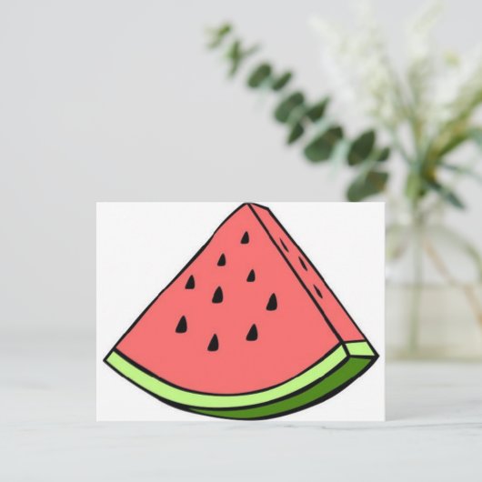 Wassermelone Postkarte (Stehend Vorderseite)