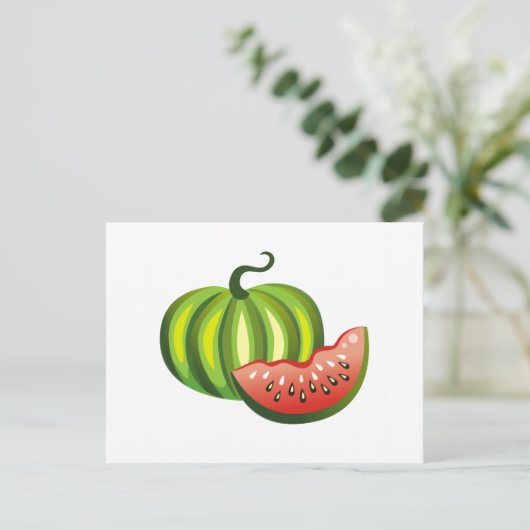 Wassermelone Postkarte (Stehend Vorderseite)