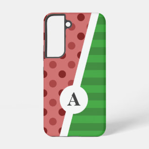 Wassermelone-Punkte- und Streifenmuster Samsung Galaxy Hülle