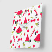 Wassermelone Quadratische Wanduhr (Winkel)
