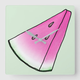 Wassermelone Quadratische Wanduhr