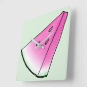 Wassermelone Quadratische Wanduhr (Winkel)