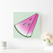 Wassermelone Quadratische Wanduhr (Zuhause)