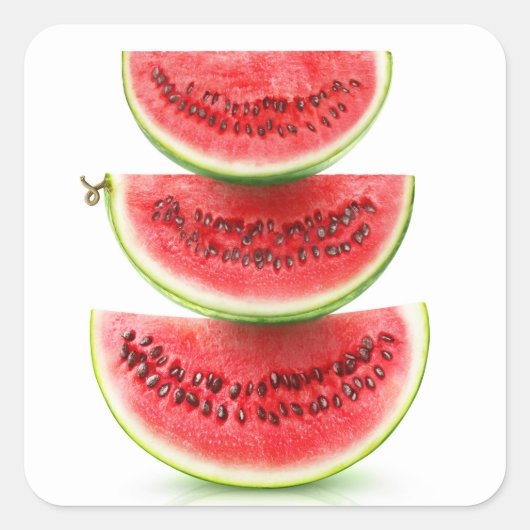 Wassermelone Quadratischer Aufkleber (Vorderseite)