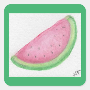 Wassermelone Quadratischer Aufkleber