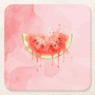 Wassermelone Rechteckiger Pappuntersetzer
