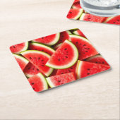 Wassermelone Rechteckiger Pappuntersetzer (angewinkelt)