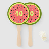 Wassermelone Rosa Alter 40 Fächer (Vorne und Hinten)