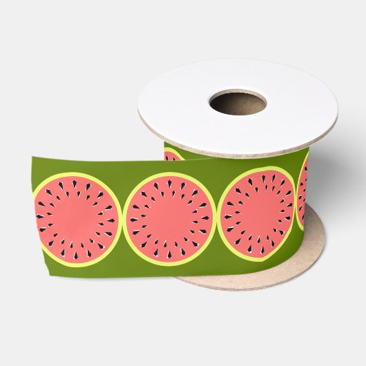 Wassermelone Rosa breit Satinband (Spule)